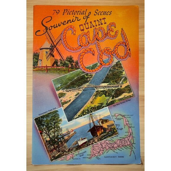 Cape Cod Pictorial Scenes Souvenir Book 79 Historical Photos Vintage 1940s - Picture 1 of 7